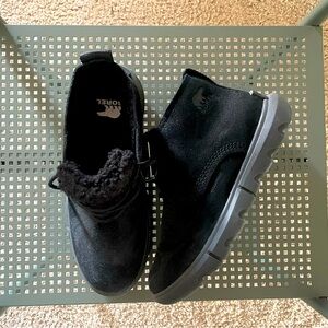 SOREL Explorer Next Drift Waterproof Boot in Black/Sea Salt